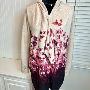 Cuddl Duds Floral Hooded Fleecewear with stretch